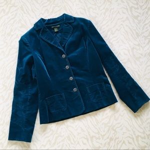 jenni-n-jess Peacock Blue Blazer with Embroidery